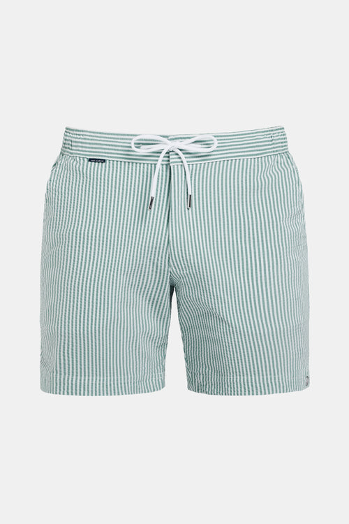 green & white striped men's swim shorts | MR MARVIS