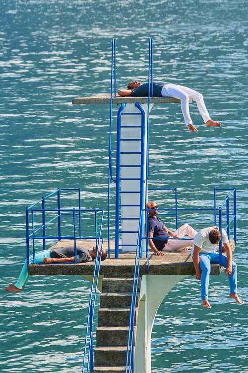 mint green stretch knitted men's trousers | MR MARVIS