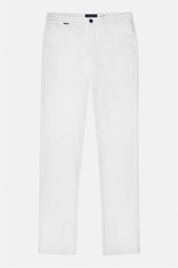 all white stretch knitted men's trousers | MR MARVIS