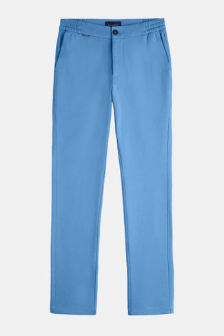 mid blue stretch knitted men's trousers | MR MARVIS