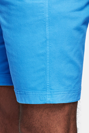 bright blue stretch cotton men's shorts with a zip pocket | MR MARVIS