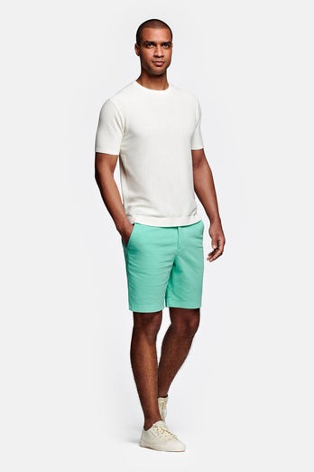bright green stretch cotton men's shorts with a zip pocket | MR MARVIS