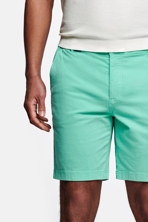 bright green stretch cotton men's shorts with a zip pocket | MR MARVIS