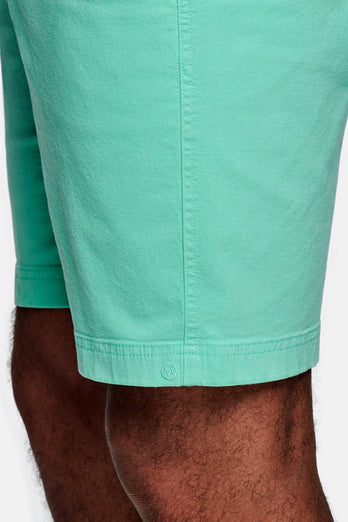 bright green stretch cotton men's shorts with a zip pocket | MR MARVIS