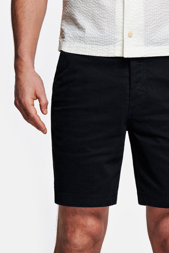 black stretch cotton men's shorts with a zip pocket | MR MARVIS