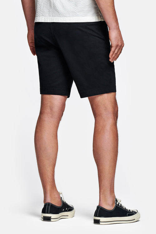 black stretch cotton men's shorts with a zip pocket | MR MARVIS