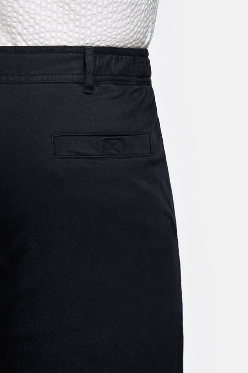 black stretch cotton men's shorts with a zip pocket | MR MARVIS