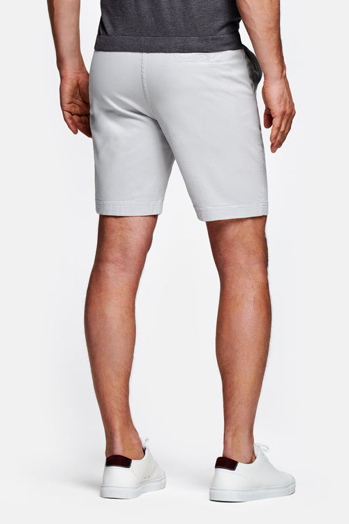 light grey stretch cotton men's shorts with a zip pocket | MR MARVIS