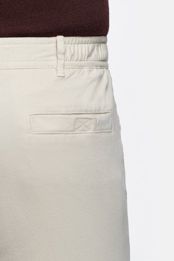 beige stretch cotton men's shorts with a zip pocket | MR MARVIS