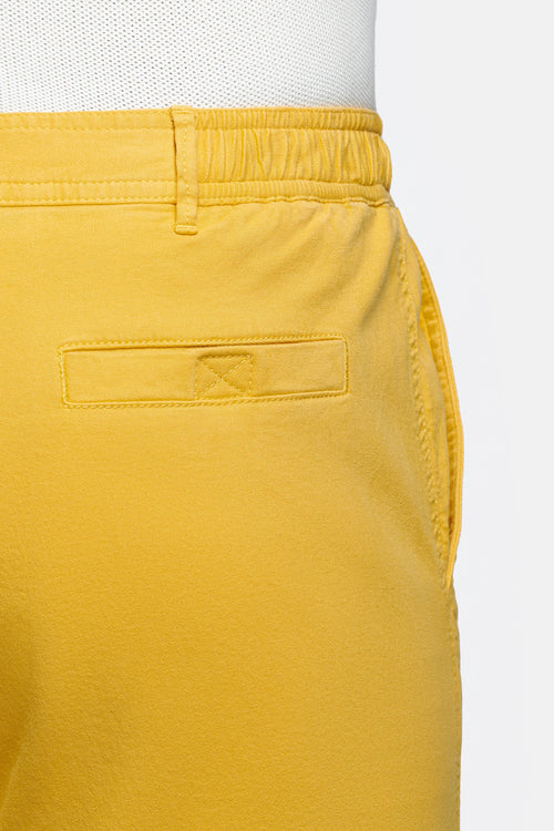 yellow stretch cotton men's shorts with a zip pocket | MR MARVIS