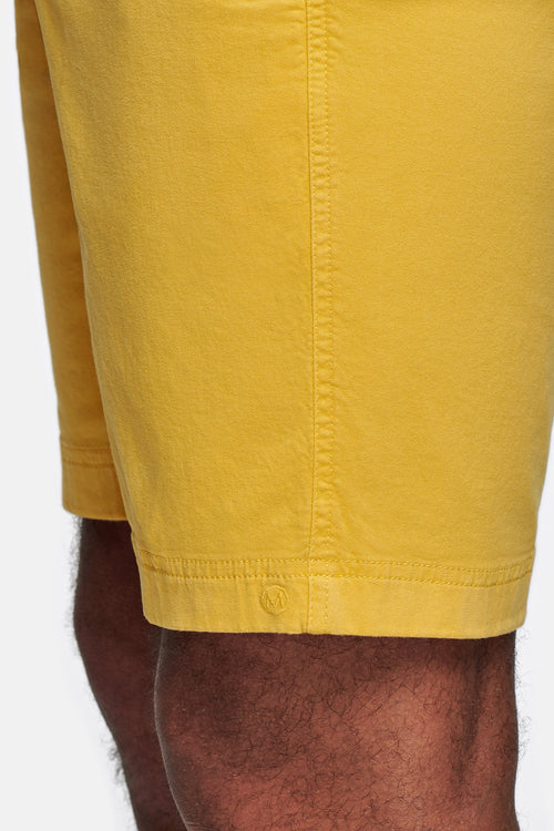yellow stretch cotton men's shorts with a zip pocket | MR MARVIS