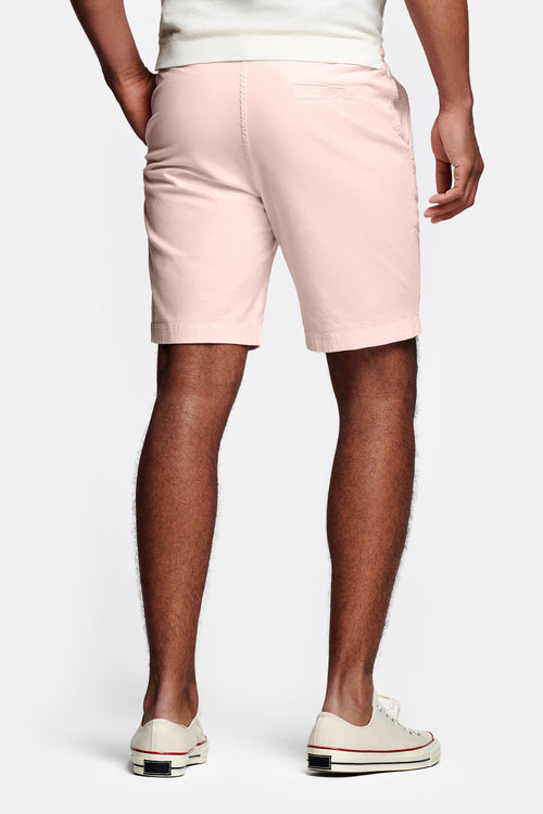 light pink stretch cotton men's shorts with a zip pocket | MR MARVIS