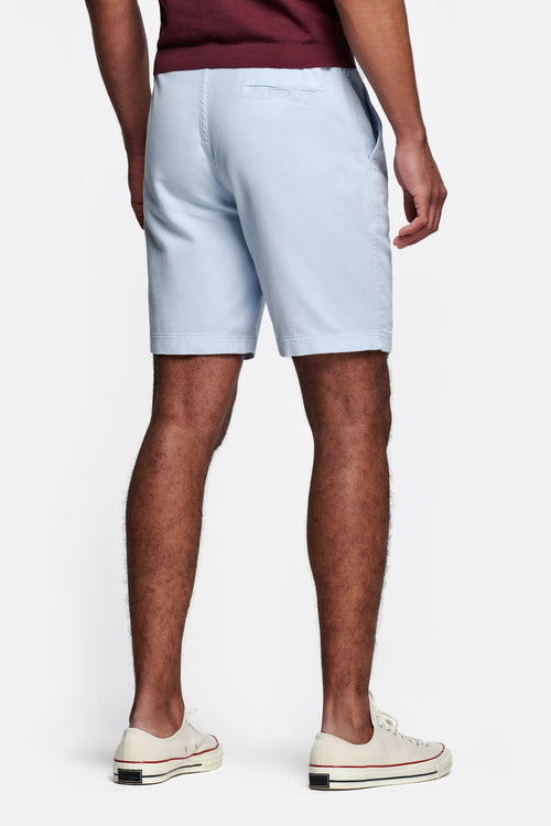 light blue organic cotton men's shorts with a zip pocket | MR MARVIS