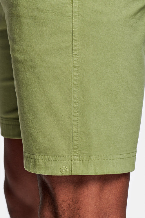 olive green stretch cotton men's shorts with a zip pocket | MR MARVIS