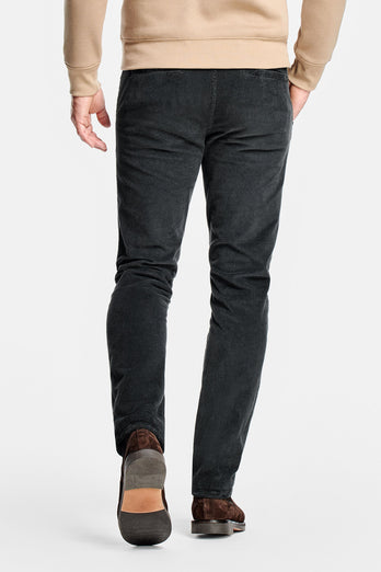 dark grey ribbed corduroy fabric men's trousers | MR MARVIS