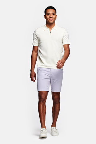 light purple stretch cotton men's shorts with a zip pocket | MR MARVIS