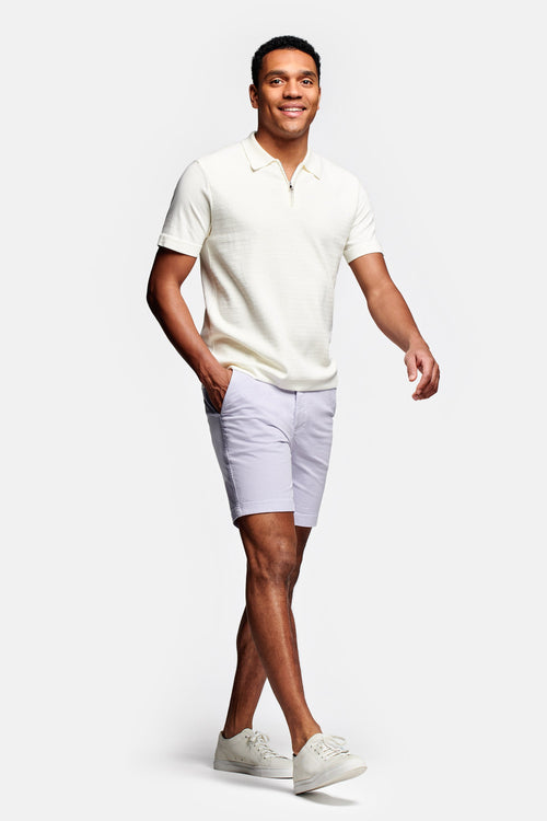 light purple stretch cotton men's shorts with a zip pocket | MR MARVIS