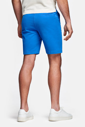 royal blue stretch cotton men's shorts with a zip pocket | MR MARVIS