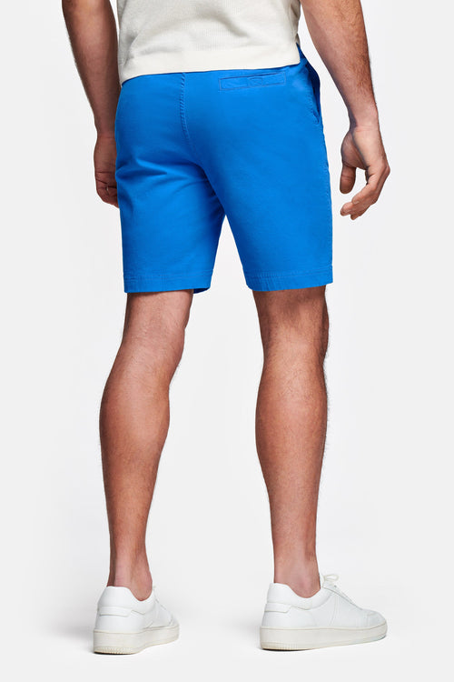 royal blue stretch cotton men's shorts with a zip pocket | MR MARVIS