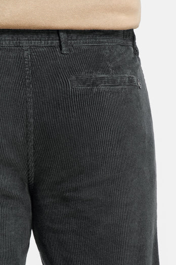 dark grey ribbed corduroy fabric men's trousers | MR MARVIS