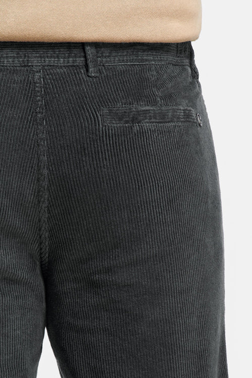 dark grey ribbed corduroy fabric men's trousers | MR MARVIS