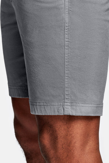 mid grey stretch cotton men's shorts with a zip pocket | MR MARVIS