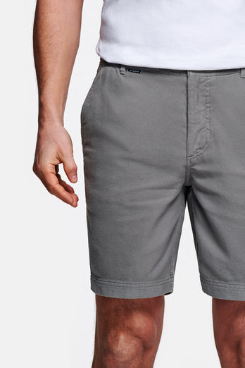mid grey organic cotton men's shorts with a zip pocket | MR MARVIS