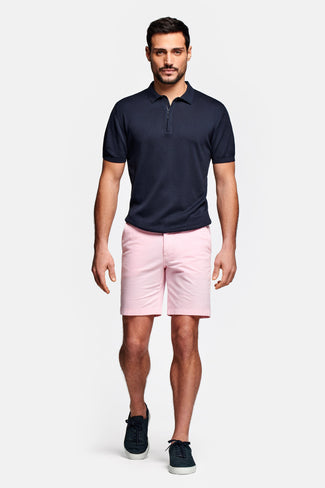 pink stretch cotton men's shorts with a zip pocket | MR MARVIS