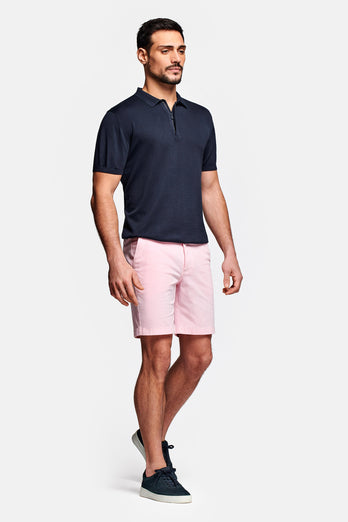 pink stretch cotton men's shorts with a zip pocket | MR MARVIS