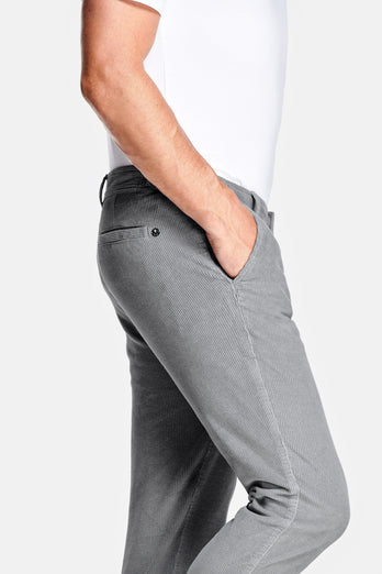 grey ribbed corduroy fabric men's trousers | MR MARVIS