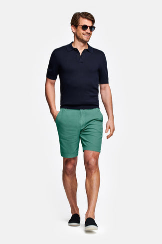 green organic cotton men's shorts with a zip pocket | MR MARVIS