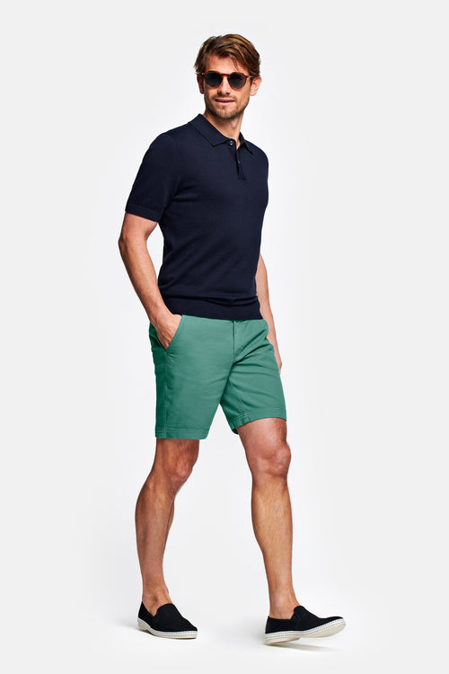 green organic cotton men's shorts with a zip pocket | MR MARVIS