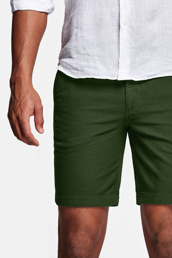 dark green organic cotton men's shorts with a zip pocket | MR MARVIS