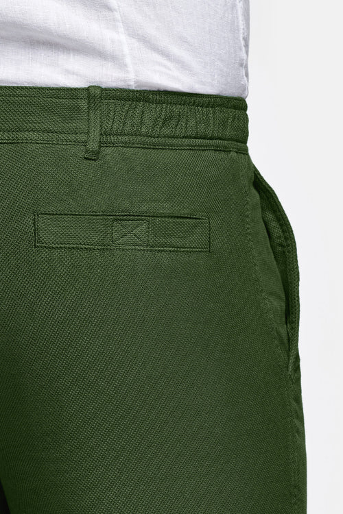 dark green organic cotton men's shorts with a zip pocket | MR MARVIS
