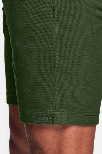 dark green organic cotton men's shorts with a zip pocket | MR MARVIS