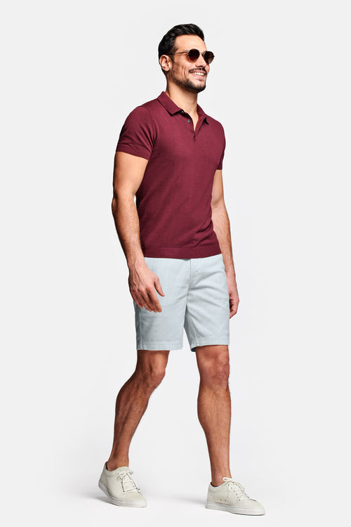 light grey organic cotton men's shorts with a zip pocket | MR MARVIS