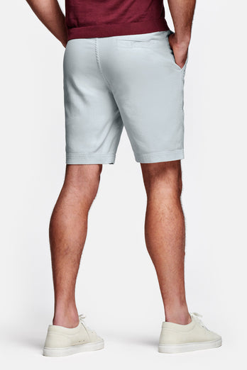 light grey organic cotton men's shorts with a zip pocket | MR MARVIS