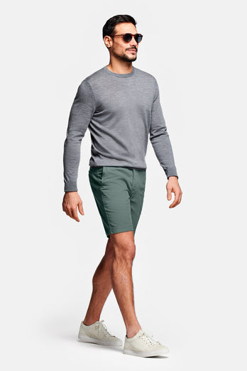 mid green organic cotton men's shorts with a zip pocket | MR MARVIS