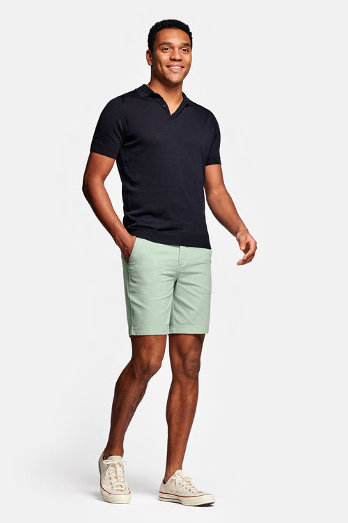 light green organic cotton men's shorts with a zip pocket | MR MARVIS