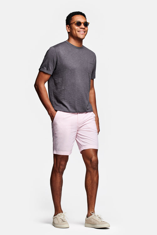 light pink and white striped lightweight men's shorts | MR MARVIS