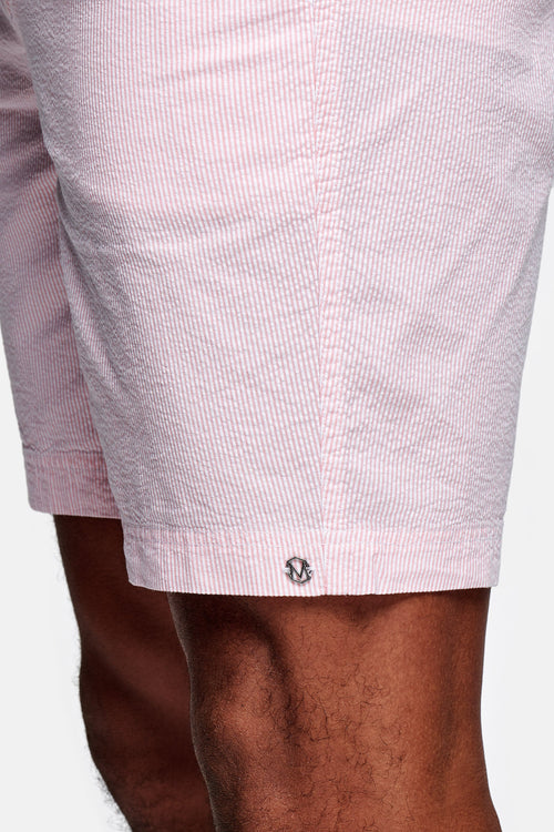 light pink and white striped lightweight men's shorts | MR MARVIS