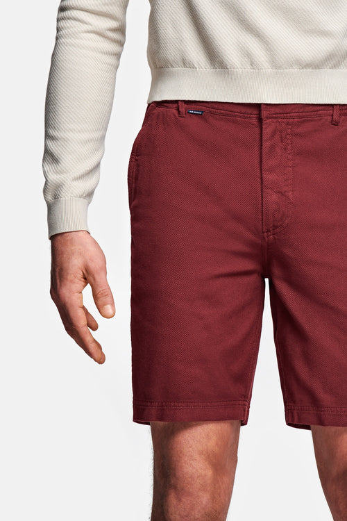 burgundy organic cotton men's shorts with a zip pocket | MR MARVIS