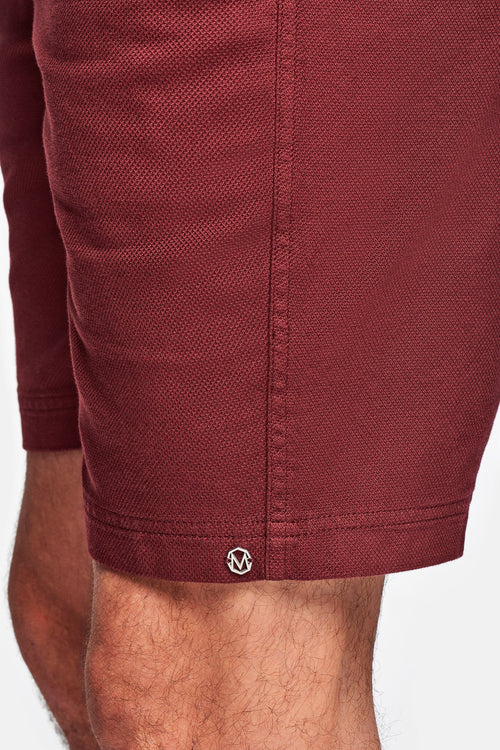 burgundy organic cotton men's shorts with a zip pocket | MR MARVIS
