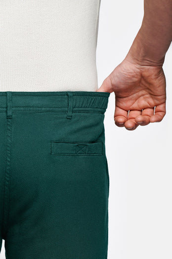 classic green organic cotton men's shorts with a zip pocket | MR MARVIS