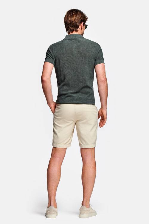 beige organic cotton men's shorts with a zip pocket | MR MARVIS