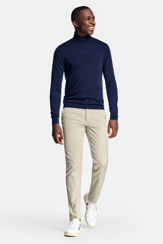 beige ribbed corduroy fabric men's trousers | MR MARVIS