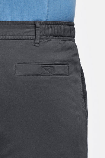 dark grey stretch cotton men's shorts with a zip pocket | MR MARVIS