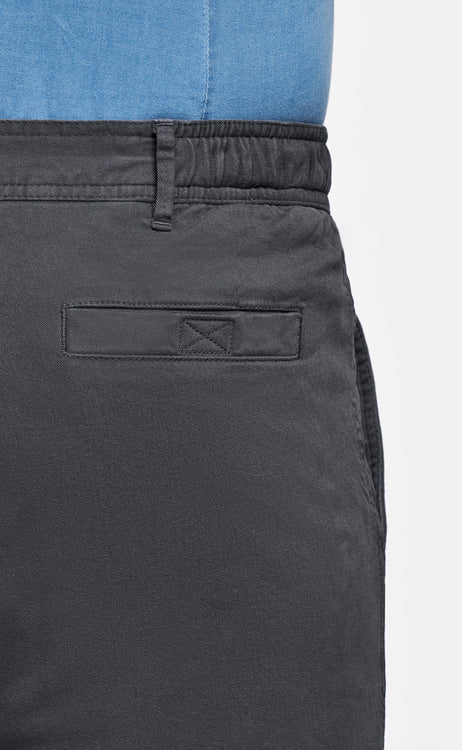 dark grey stretch cotton men's shorts with a zip pocket | MR MARVIS