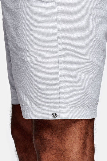 light grey and white striped lightweight men's shorts | MR MARVIS