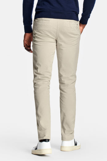 beige ribbed corduroy fabric men's trousers | MR MARVIS